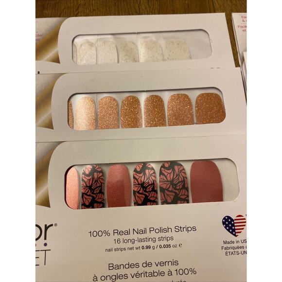 Color Street Lot Of 6 Sets Glitter Design Solid Nail Polish Strips and 3 Twosies - Picture 2 of 4